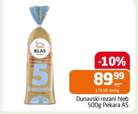 Dunavski rezani hleb 500g Pekara AS