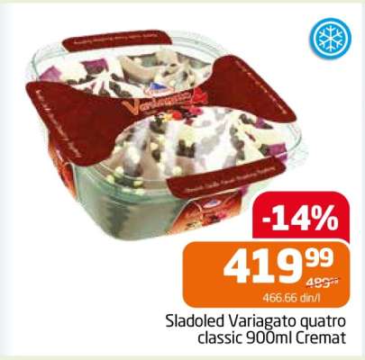 Sladoled Variagato quatro classic 900ml Cremat