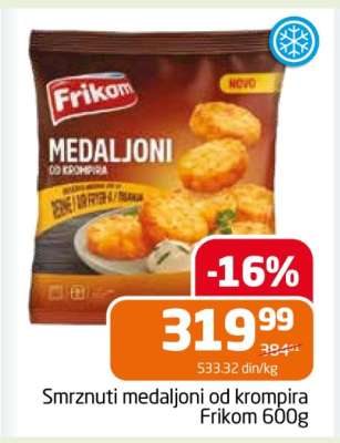 Smrznuti medaljoni od krompira Frikom 600g
