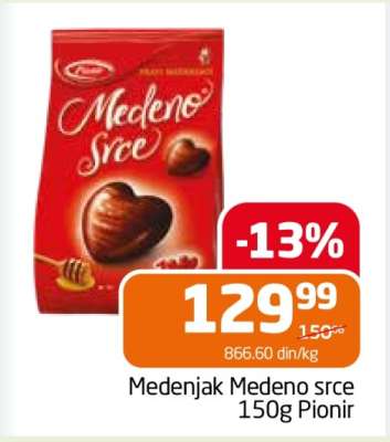 Medenjak Medeno srce 150g Pionir
