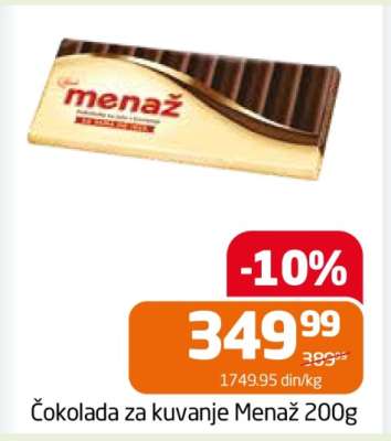 Čokolada za kuvanje Menaž 200g