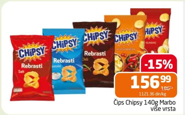 Čips Chipsy 140g Marbo