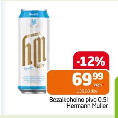 Bezalkoholno pivo 0.5l Hermann Muller