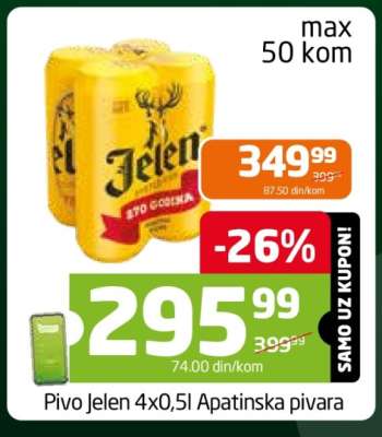 Pivo Jelen 4x0,5l Apatinska pivara