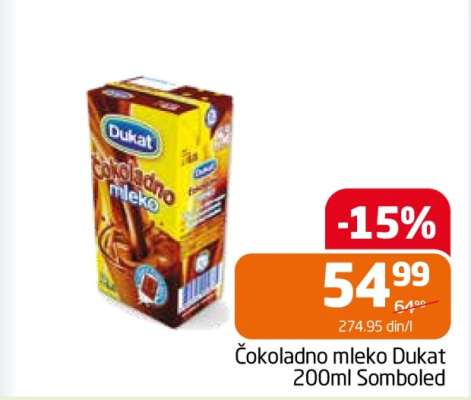 Čokoladno mleko Dukat 200ml Somboled