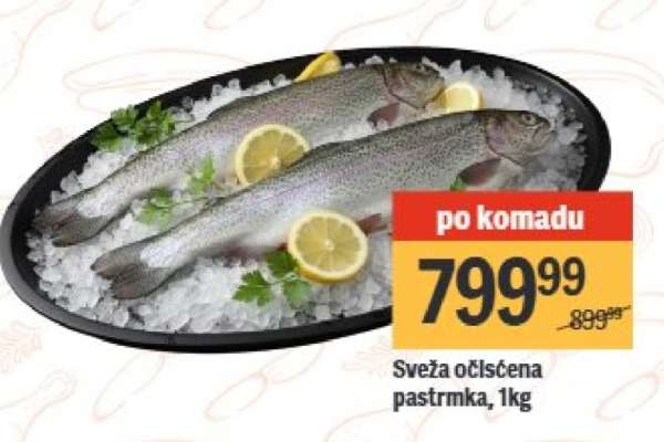 Sveža očiščena pastrmka, 1kg