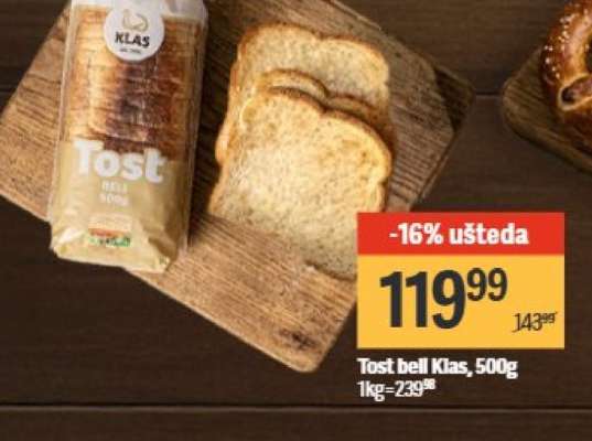 Tost beli Klas 500g