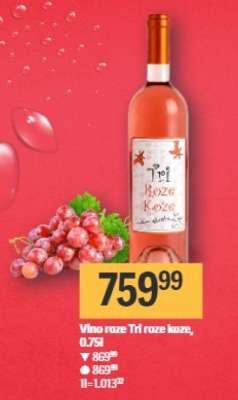 Vino roze Tri roze koze 0.75l