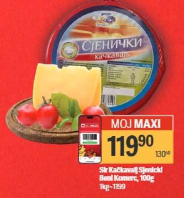 Sir Kačkavalj Sjenički Benl Komerc, 100g