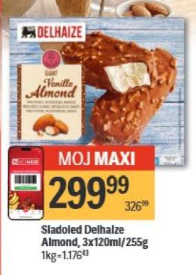 Sladoled Delhalze Almond, 3x120ml/255g