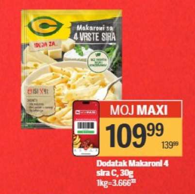 Dodatak Makaroni 4 sira C, 30g