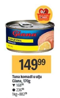 Tuna komadi u ulju Giana, 170g
