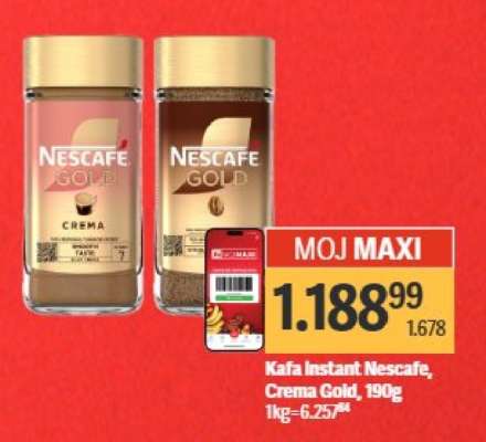 Kafa Instant Nescafe, Crema Gold, 190g