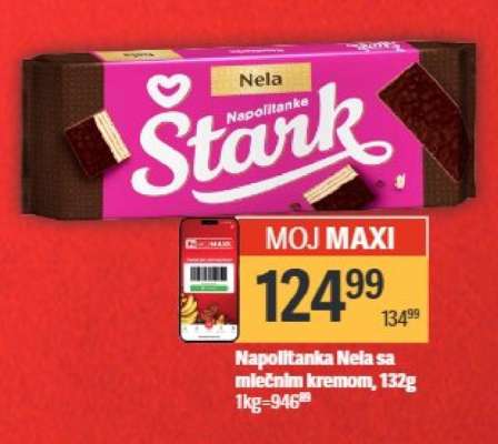 Napolitanka Nela sa mlečnim kremom, 132g