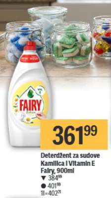 Deterdžent za sudove Kamilica I Vitamin E Fairy, 900ml