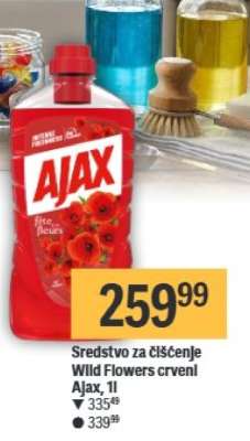 Sredstvo za čišćenje Wild Flowers crveni Ajax, 1l