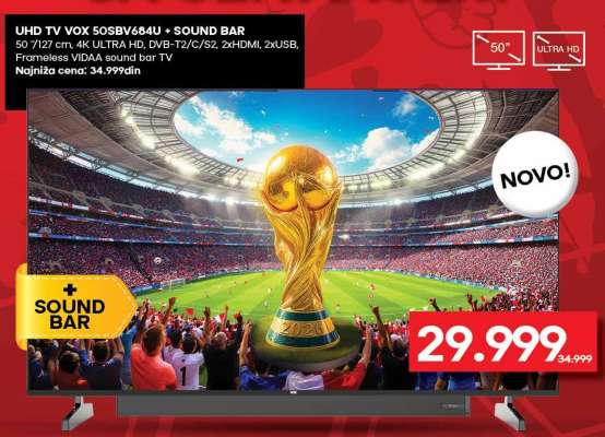 UHD TV VOX 50SBV684U + SOUND BAR