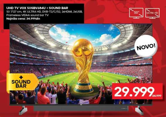 UHD TV VOX 50SBV664U + SOUND BAR