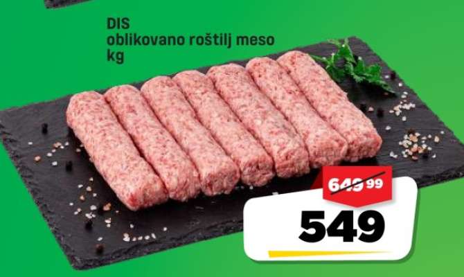 Dis oblikovano roštilj meso