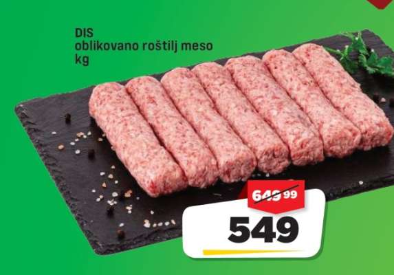 Dis oblikovano roštilj meso