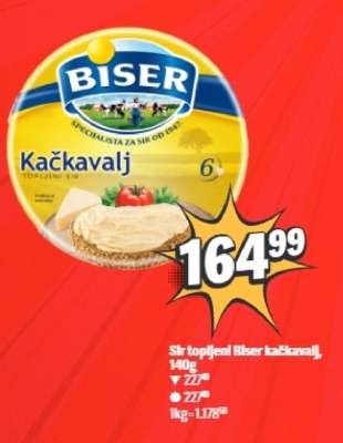 Sir topljeni Biser kačkavalj