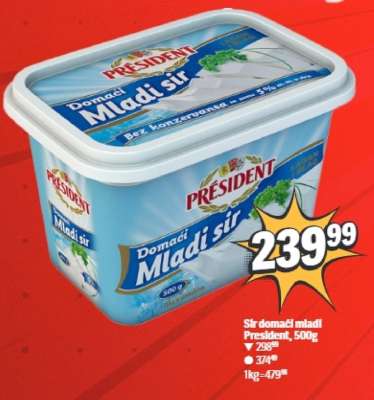 Sýr domácí mladý President, 500g