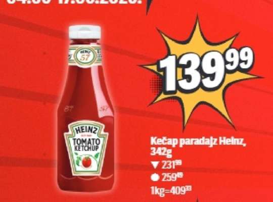 Kečap paradajz Heinz 342g