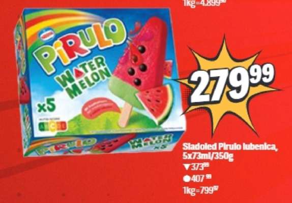Sladoled Pirulo lubenica 5x73ml 350g
