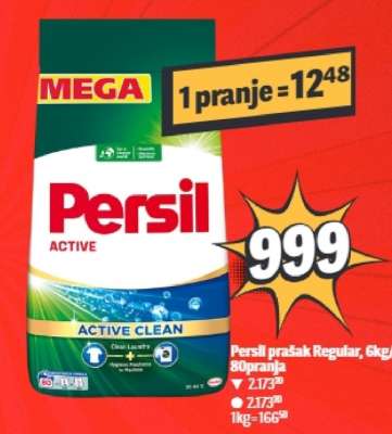 Persil prašak Regular, 6kg, 80pranja
