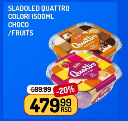 SLADOLED QUATTRO COLORI 1500ml CHOCO/FRUITS