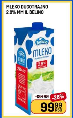MLEKO DUGOTRAJNO 2,8% MM 1l BELINO