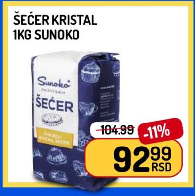 ŠEĆER KRISTAL 1KG SUNOKO