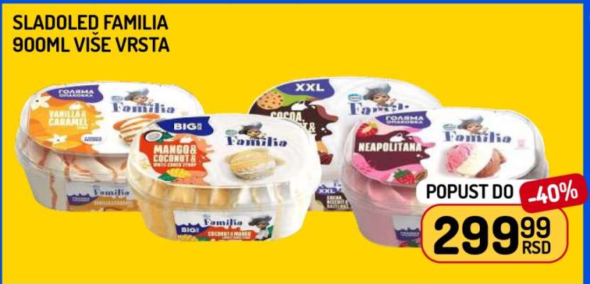 Sladoled Familia 900ml više vrsta