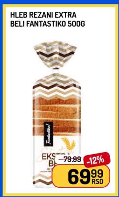 Hleb Rezani Extra Beli Fantastiko 500g
