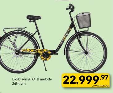 Bicikl ženski CTB Melody 26HT crni