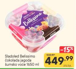 Sladoled Belissimo čokolada jagoda šumsko voće 1650 ml