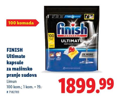 FINISH Ultimate kapsule za mašinsko pranje sudova