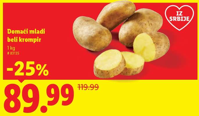 Domaći mladi beli krompir