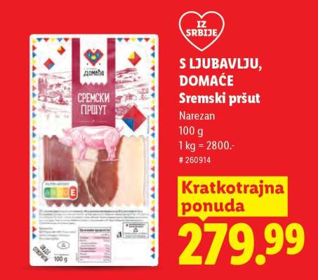 S ljubavlju, domaće Sremski pršut