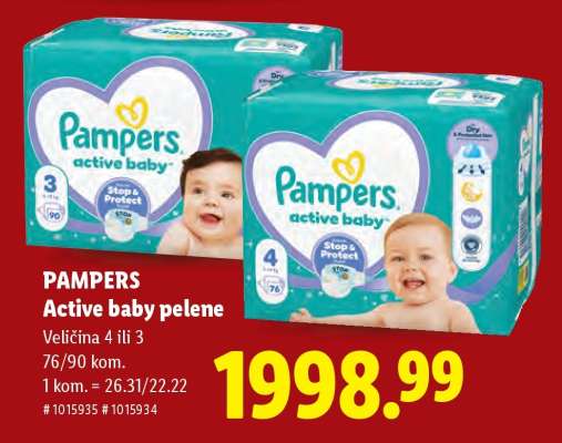 Pampers active baby pelene