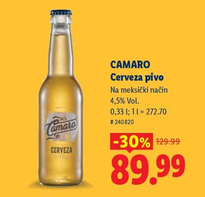 Camaro Cerveza pivo