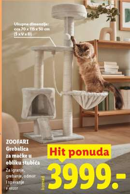 ZOOFARI Grebalica za mačke u obliku stubića