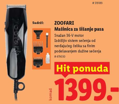 ZOOFARI Mašinica za šišanje pasa