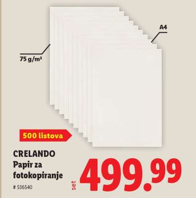 CRELANDO Papir za fotokopiranje