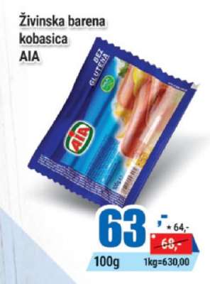 Živinska barena kobasica AIA