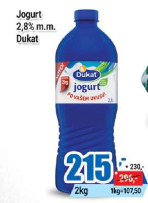 Jogurt 2,8% m.m. Dukat