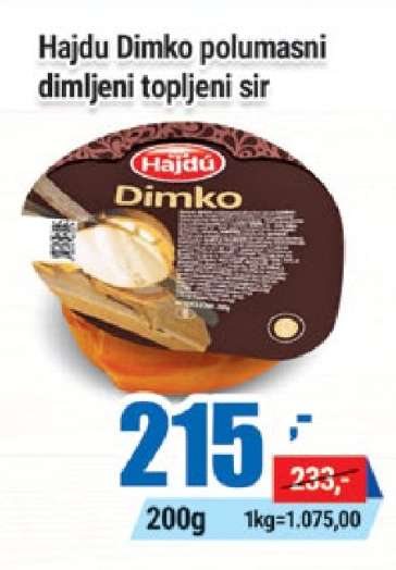Hajdu Dimko polumasni dimljeni topljeni sir