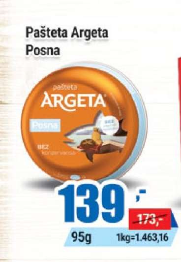 Pašteta Argeta Posna