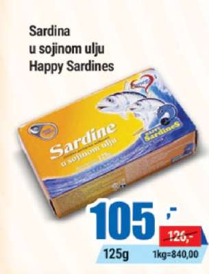 Sardina u sojinom ulju Happy Sardines