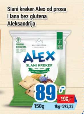 Slani kreker Alex od prosa i lana bez glutena